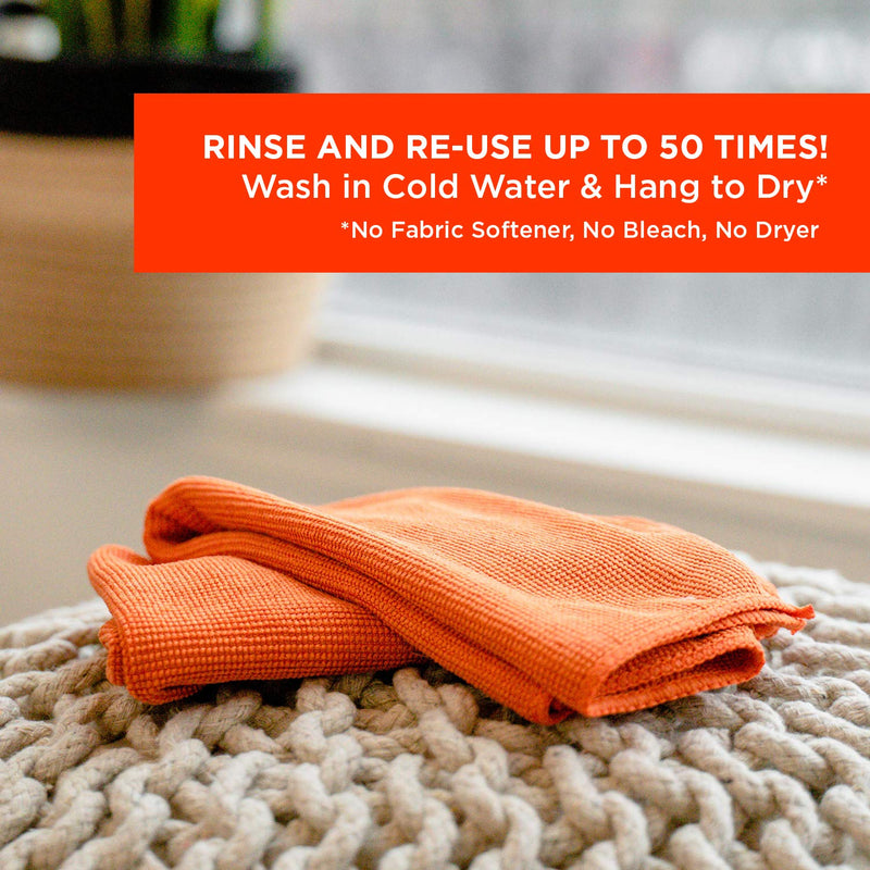 [Australia - AusPower] - WHOOSH! Microfiber Cleaning Cloth, 3 Pack, Glasses and Screen Cleaning Cloth, Suitable for TV, Car Screen, Computer, Laptop, iPad, MacBook, Smart Phone, Monitor, Watches (14”x14”), Orange 