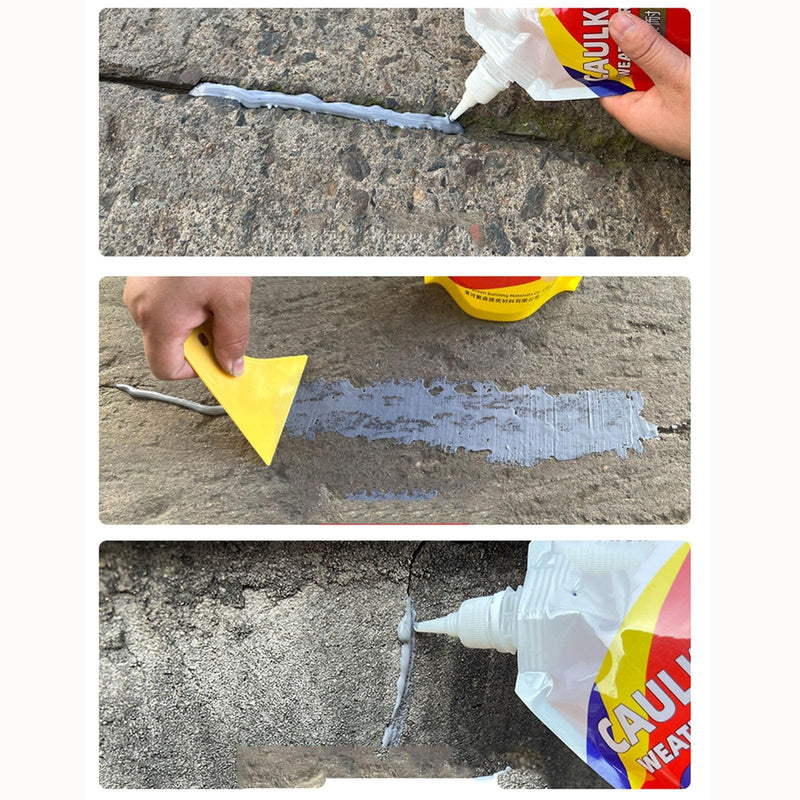 Slab Concrete Crack Waterproof Repair Sealant, Caulking Glue for Concrete, Concrete Sealer, Gray Concrete Patch, Outdoor Concrete Crack Filler - 0.45 qt