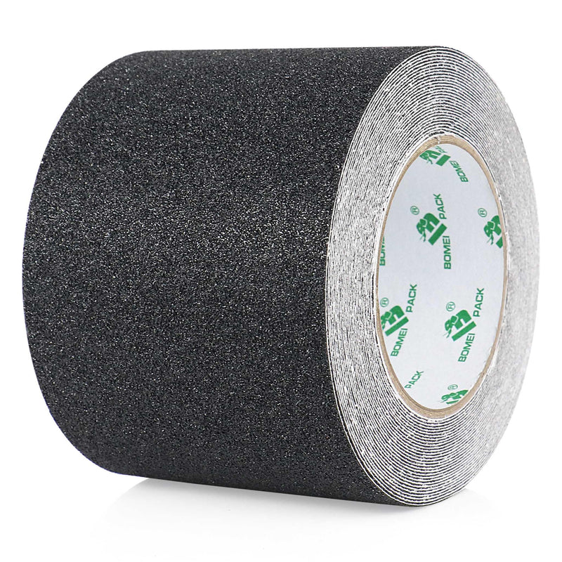 BOMEI PACK Black Anti Slip Tape, 4 Inch x 33 Foot Non-Slip Traction Grip Tape for Stairs, Waterproof Stair Treads Grip Non Slip, Non Skid Tape for Steps, Outdoor Black Grip Tape 100mm
