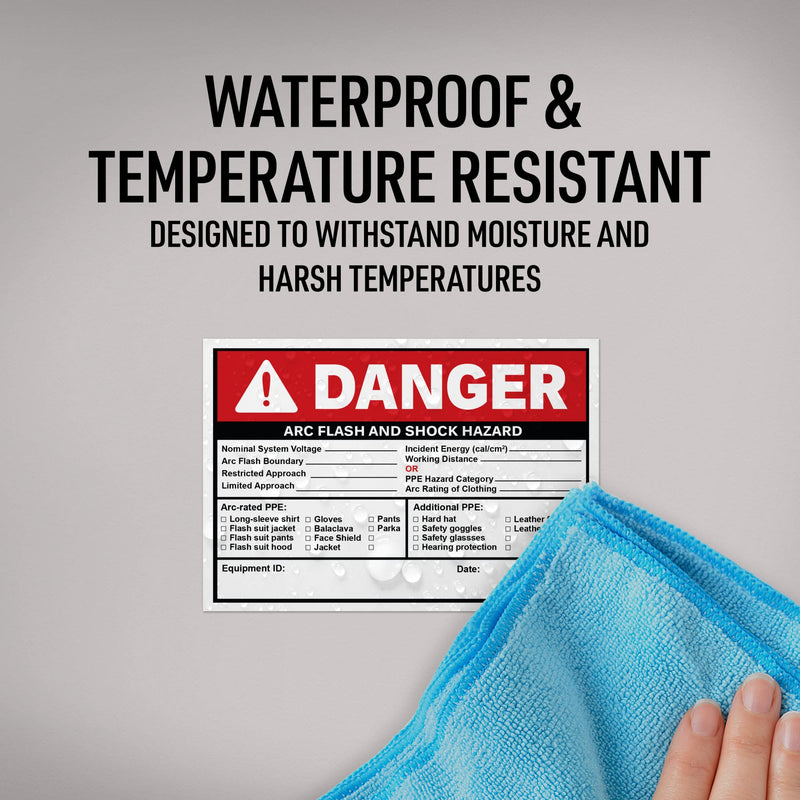 Avery Arc Flash/Shock Danger Labels, Waterproof, UV Resistant, Preprinted, Handwrite-Only, 3.5" x 5", 100 Warning Decal Labels 3.5" x 5" 100 labels
