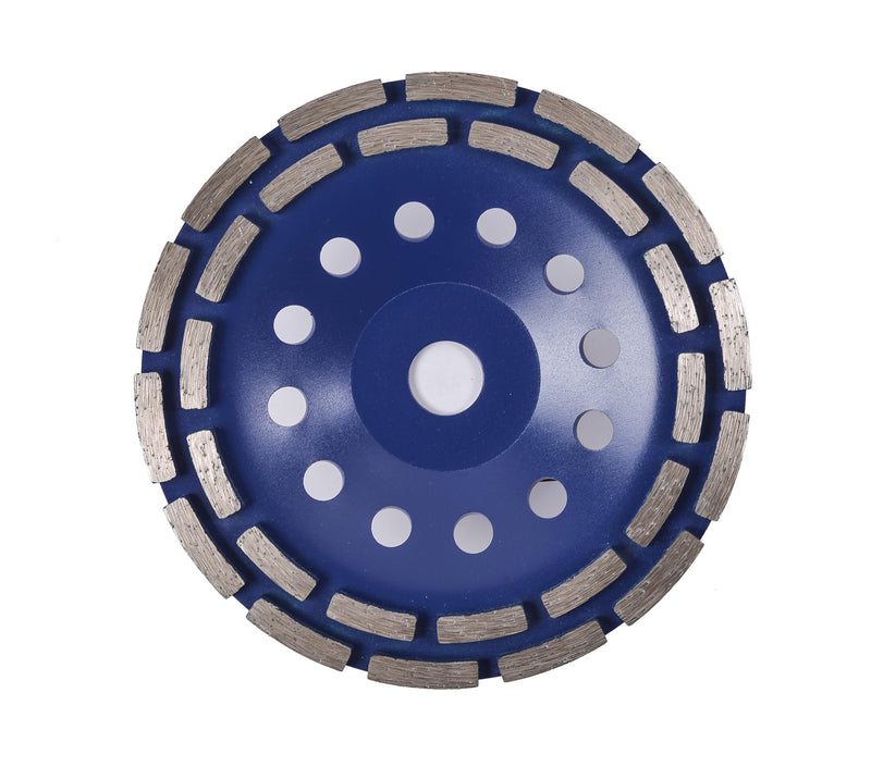 Double Segment Diamond Cup Wheel 115 mm with 22.23 mm Shank for Concrete Grinding