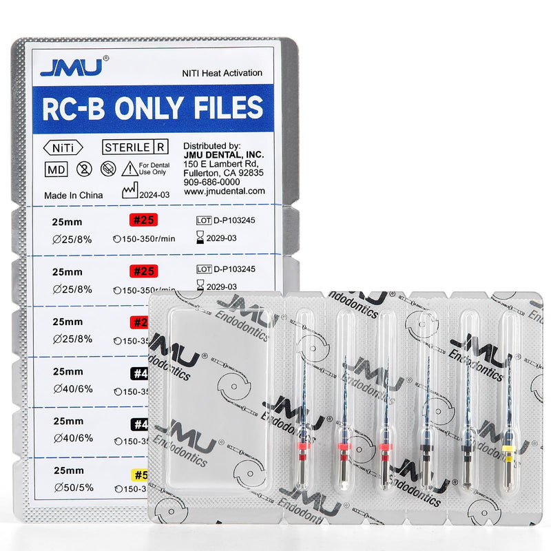 [Australia - AusPower] - JMU Dental Endodontic Niti Rotary Files #40 25mm, Blue Files Heat Activation Root Canal Engine Files, 6pcs/Pack R25-R40-R50 (25mm) 1 
