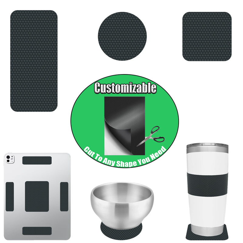 5 Pack Anti-Slip Rubber Grip Tape - No Residue Strong Adhesive Heavy Duty Non-Abrasive Waterproof Tape for Indoor & Outdoor, Customizable Handle Contact Surfaces Non-Slip,Safer,Noise Reduction 5 Pack