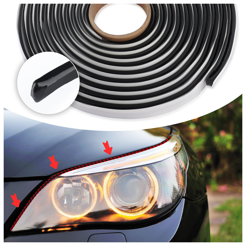 13FT Car Headlight Sealant Butyl Tape,Butyl Rubber Sealant Blocks Dust Water Noise,Universal Butyl Sealant Tape Car Accessories for Car Headlights Taillights Windshield Doors (13Ft x 9mm x 3mm) 13Ft x 9mm x 3mm