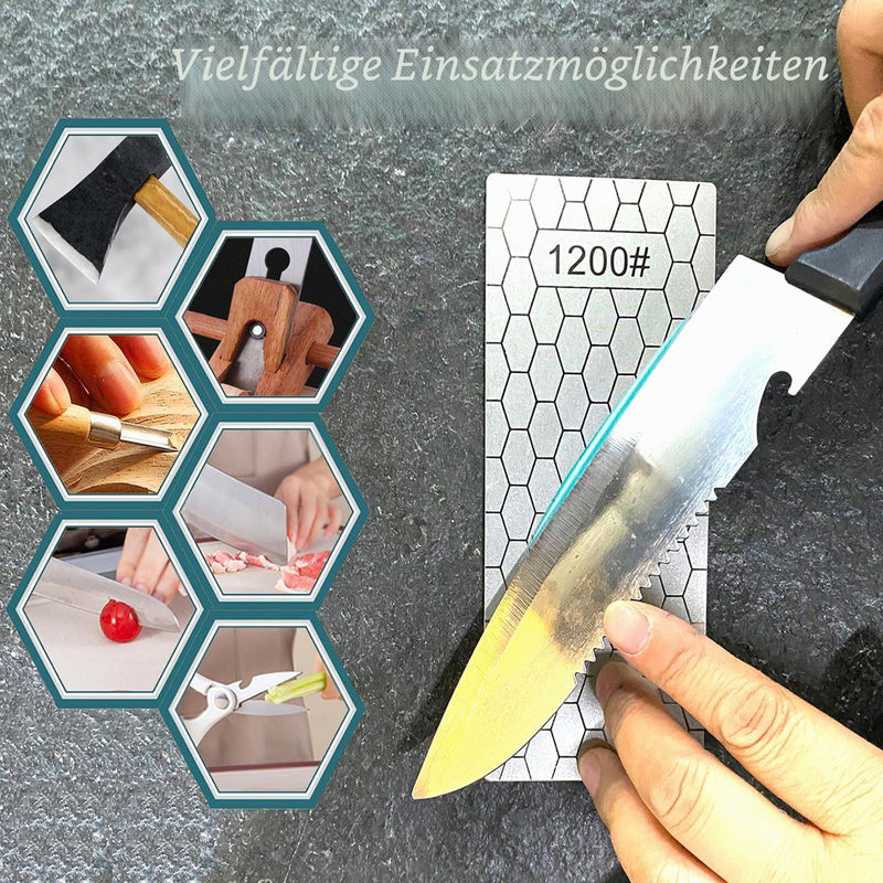 5 Pieces Diamond Knife Sharpener, 80/200/400/800/2000 Grit Sharpening Stones for Kitchen Knives, Scissors and Outdoor Activities