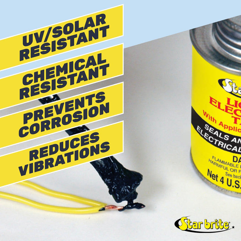 STAR BRITE Liquid Electrical Tape - Superior Adhesion and Flexible Protection for Frayed Cables, Terminals, and Electric Splices