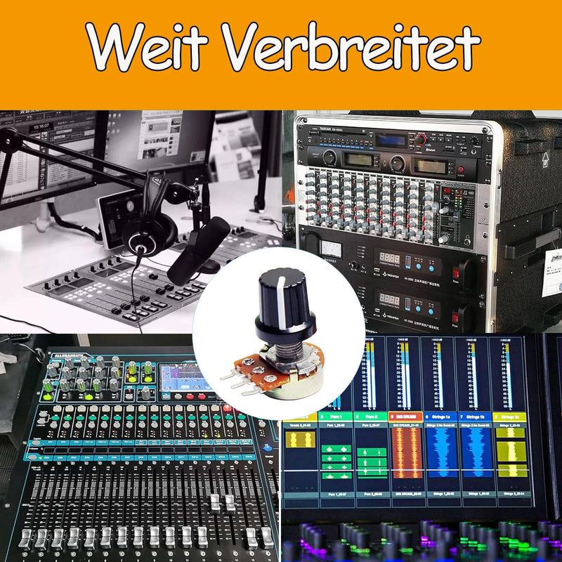 [Australia - AusPower] - Pack of 5 B10K Potentiometer Kit, 3 Clamp Rotary Potentiometers with Cap Nuts, Eualizer Potentiometer, 3 Connections Linear Rotary Potentiometer 