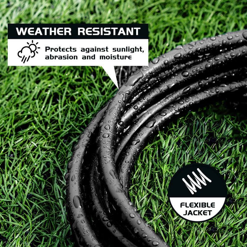 [Australia - AusPower] - 10FT Outdoor Extension Cord-16/3 SJTW Durable Black Extension Cable with 3 Prong Grounded Plug for Safety,Great for Outside Christmas Decorations 10FT Standard 