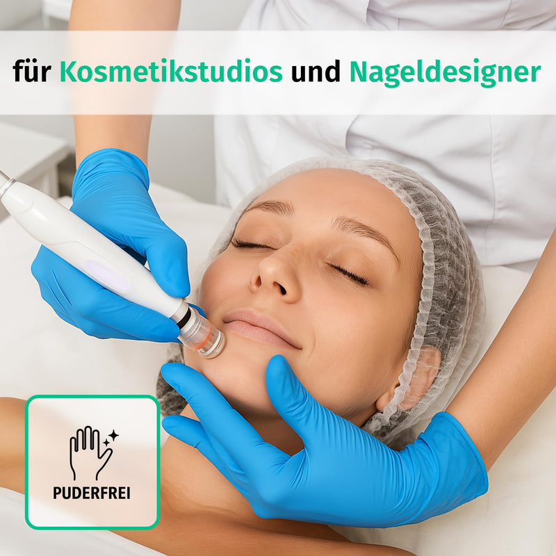 Nitrile Gloves Box of 200 Disposable Examination Gloves (S, Nitrile Blue), Powder-Free, Non-Sterile, Latex-Free, Blue Sma | Puderfreie Einmalhandschuhe für Tattoo, Werkstatt, Küche, Reinigung und Haushalt; vielseitig für Gewerbe und Alltag