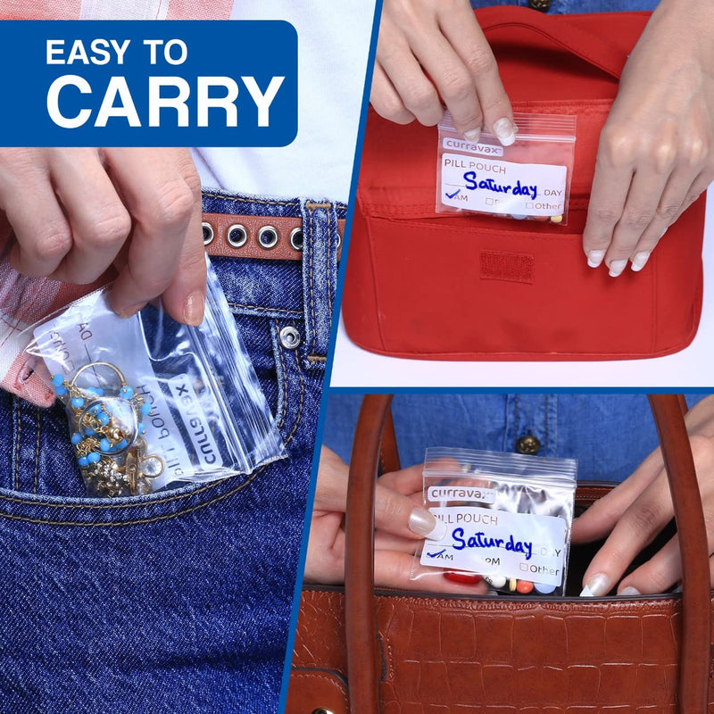 [Australia - AusPower] - Pill Bags for Travel Pack of 400 - BPA Free 3 x 2.75 inch Pill Pouch - Pill Pouches for Medicine with Write on Label –Clear Ziplock Pill Baggies for Travel Medicine Organizer 