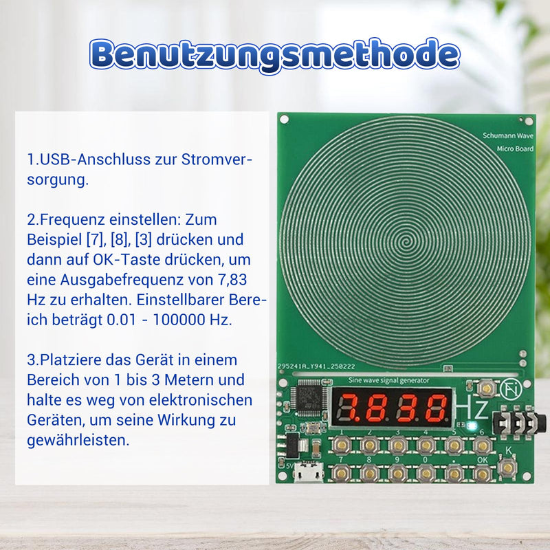 [Australia - AusPower] - Schumann Frequency Generator 7.83 Hz with Display, USB Port, Schumann Resonance Generator, Natural Resonance, Stress Relief for Room Harmony, Portable for Home, Office 