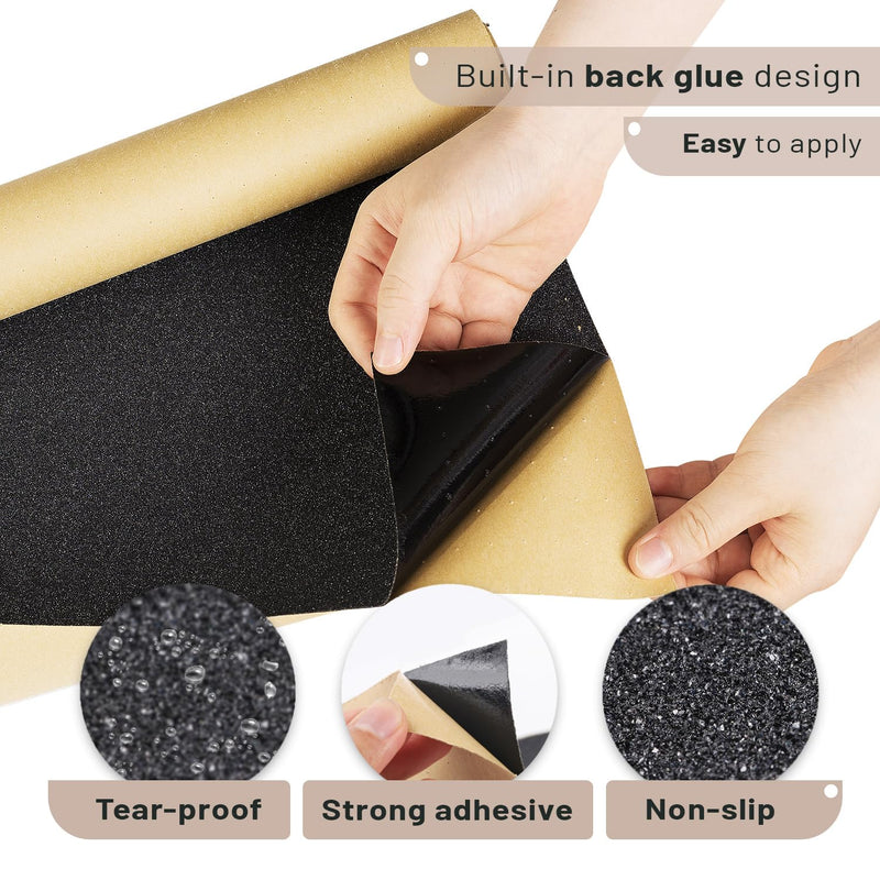 Mr. Pen- Black Skateboard Grip Tape, 10.6"x36.4", Tear-Proof, Waterproof Scooter Grip Tape, Longboard Griptape, Sandpaper for Roller Board, Stairs, Pedal Wheelchair, Steps 10"x36"