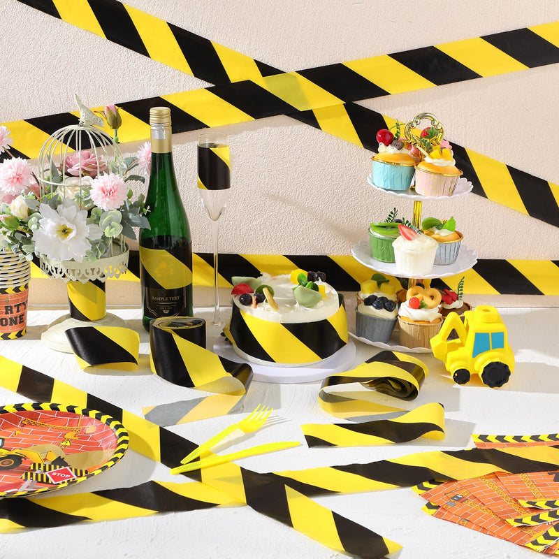 TaoBary 100 ft Crime Tape Caution Barricade Halloween 2 Rolls Tearable Warning Tape Safety Bright Yellow for Christmas Wedding Party Indoor Decor Prop(Yellow and Black Stripes) Yellow and Black Stripes