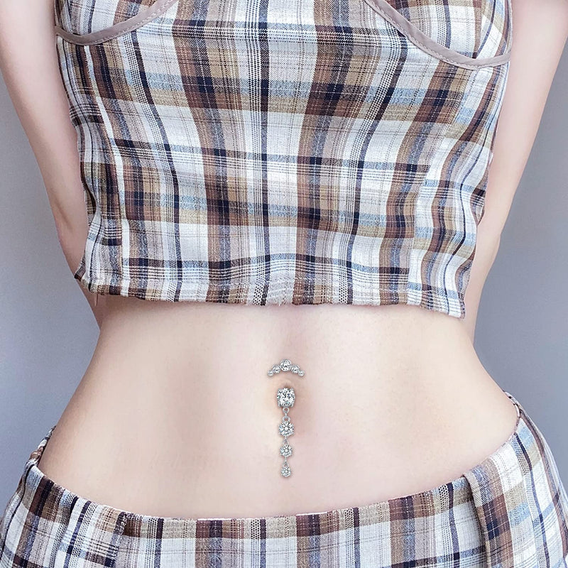 LAURITAMI Belly Button Piercing 6 mm 10 mm 14G Bar Surgical Steel Belly Bar Belly Button Piercing 5 Pieces