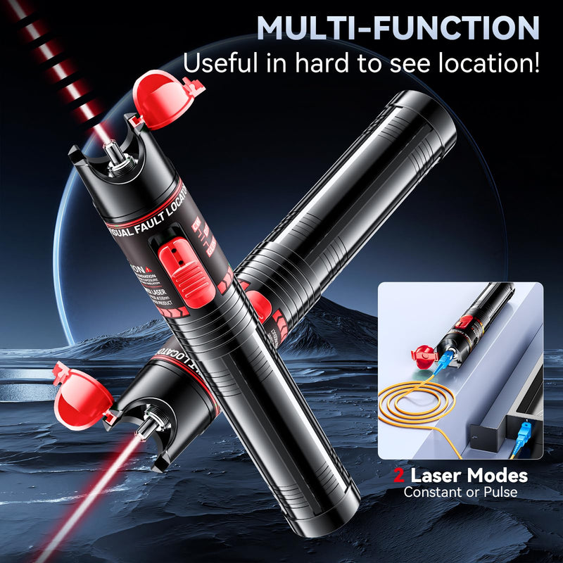 [Australia - AusPower] - Visual Fault Locator 30KM - Rechargeable VFL Fiber Optic Tester Kit Include Single Mode 9/125um FC Male to LC Female Adapter, Fiber Optic Lights for Network Cable 30km-Rechargeable 