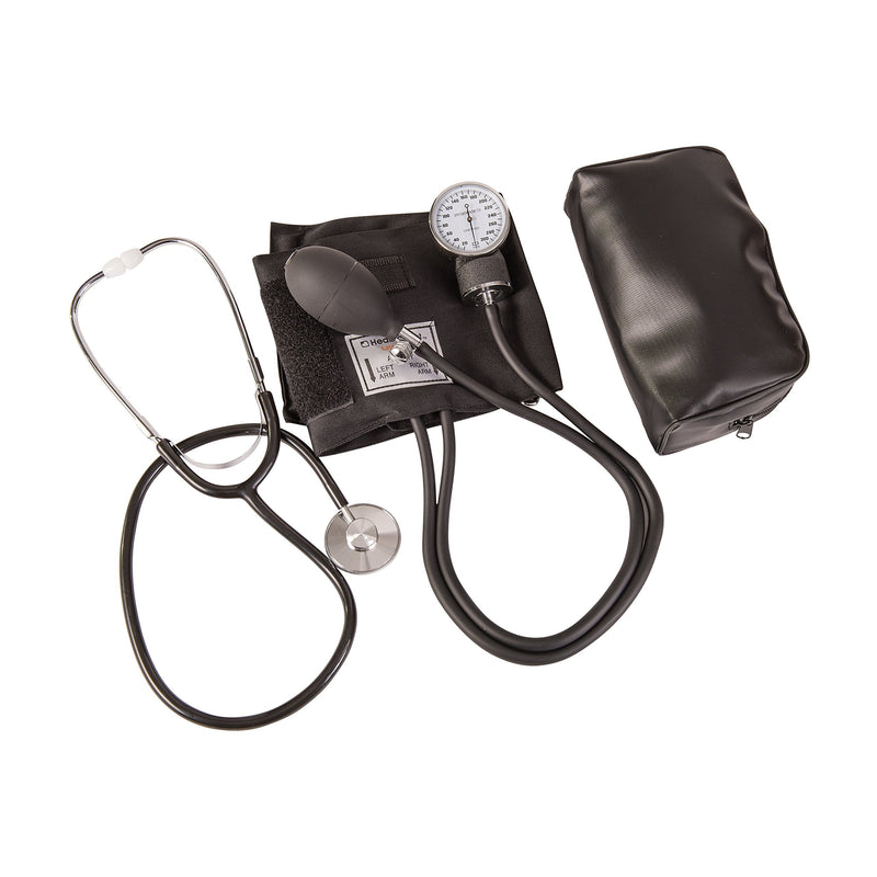 [Australia - AusPower] - MABIS Professional Aneroid Sphygmomanometer Blood Pressure Gauge, Stethoscope and Blood Pressure Cuff, With Carrying Case, Adult Cuff, Black 