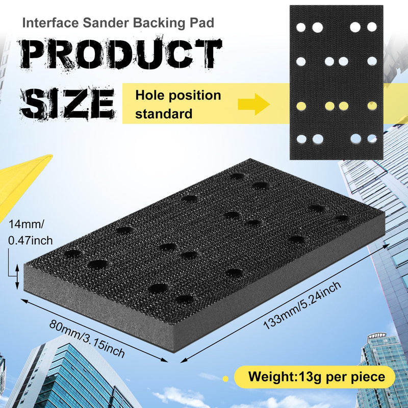 [Australia - AusPower] - 4 Pcs Soft Black Foam Sanding Pads Interface Sander Backing Pad Compatible with Festool RS400 LS130 Sander, 80 x 133 x 12 mm 4 