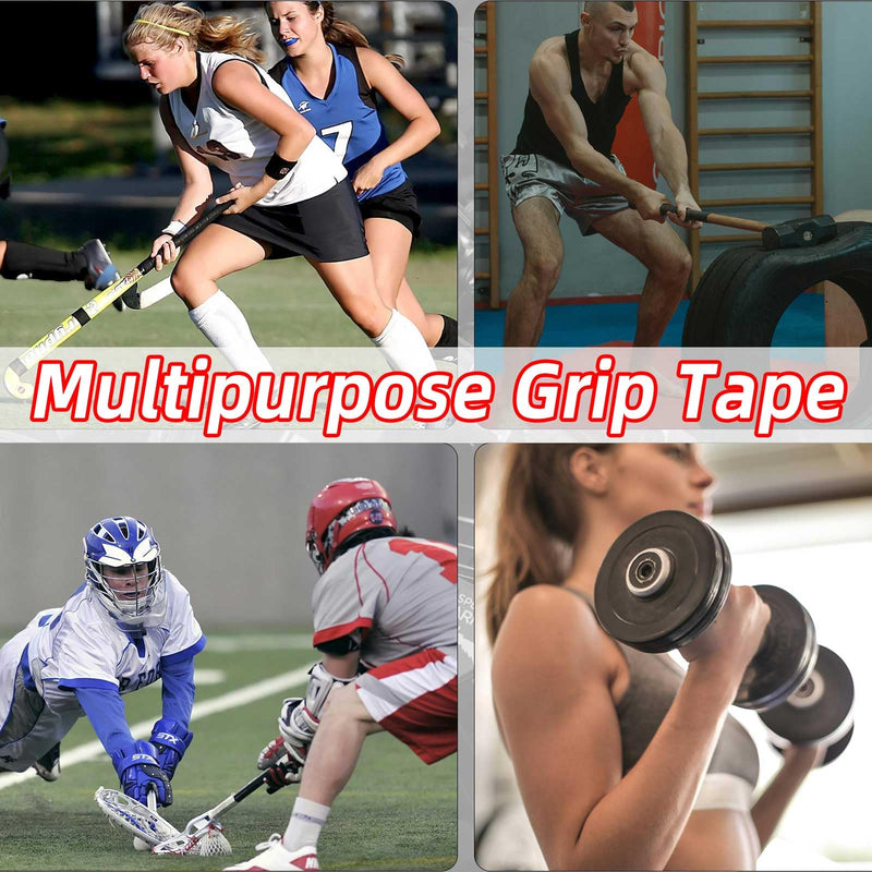 Hockey Tape, Multipurpose Cloth Tape Grip Tape for Lacrosse Stick, Baseball & Softball Bats, Rackets, Pullup Bars, Gardening Tools, Gym, Sports Handle (White) White