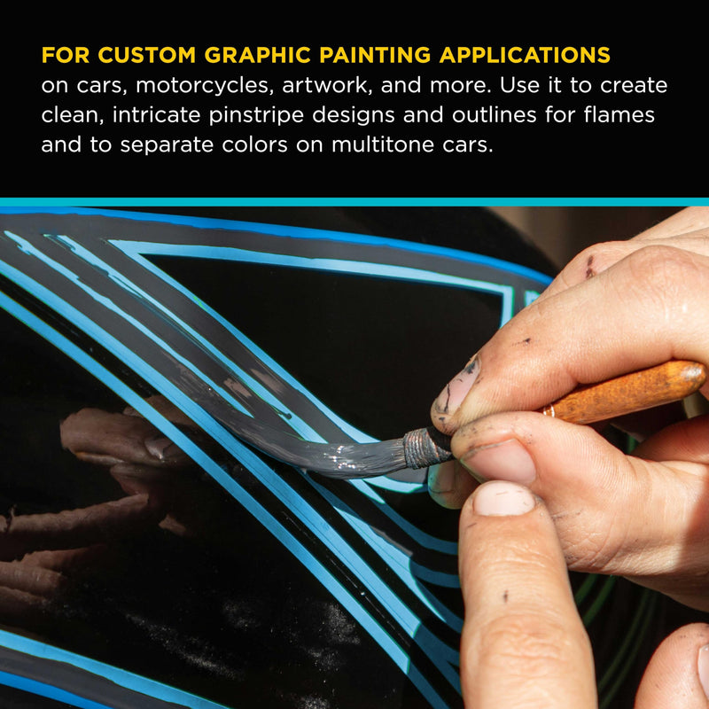 Custom Shop Vinyl Fineline Pinstripe Tape, Blue 1/4" x 36 Yard Roll - Create Sharp Graphic Design Curves, Mask Fine Lines, Conformable Paint Masking Striping Tape for Auto, Motorcycle, Flame Painting 1/4-Inch x 36-Yards