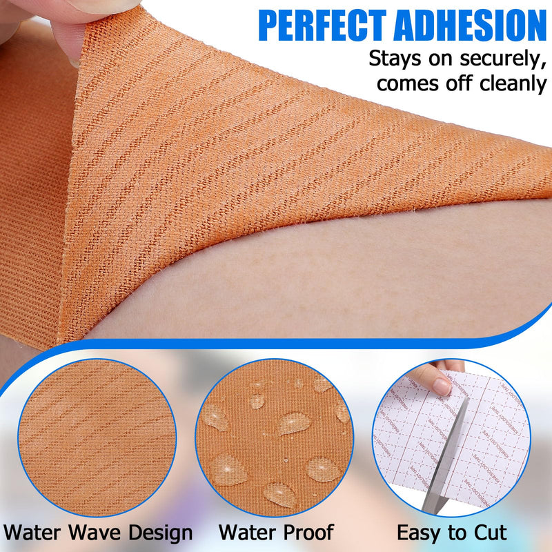 3 Pack Kinesiology Tape for Shoulder, Precision Width for Targeted Muscle Support, Waterproof Latex Free Cotton Elastic Athletic Tape for Pain Relief, Joint, Knee, Ankle - Beige 3in 5.5yd
