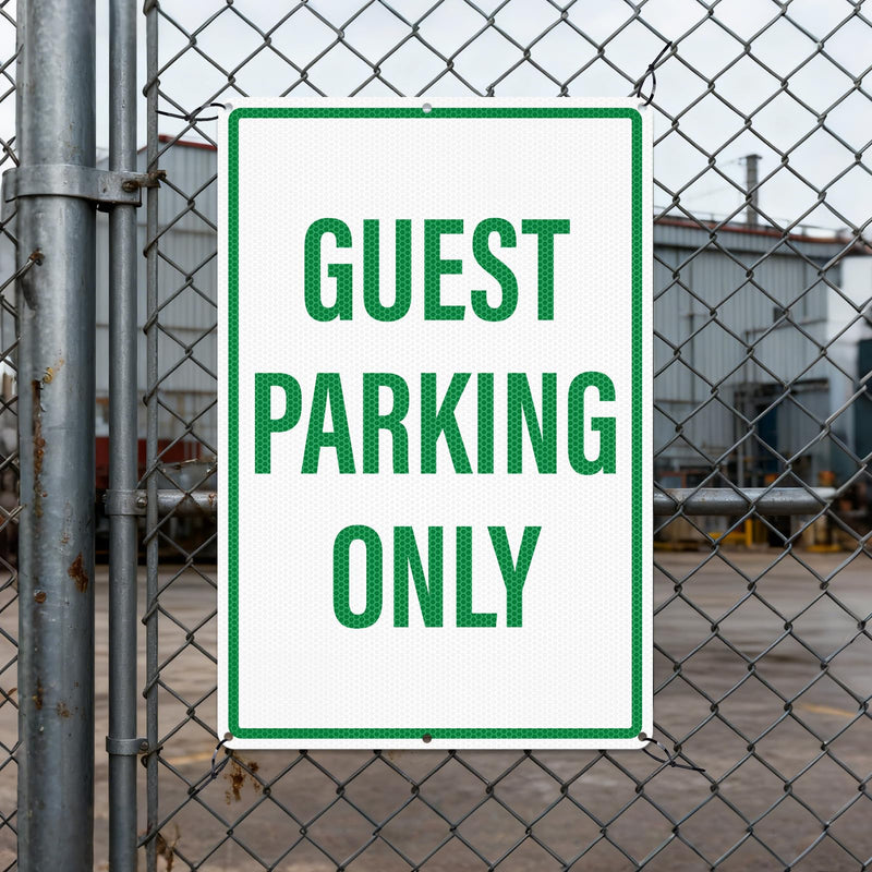 2 Pack Guest Parking Only Signs 12" x 18" Reflective Aluminum Metal Signs Rust Free Visitor Parking Sign for Driveway Business Apartments Hotels