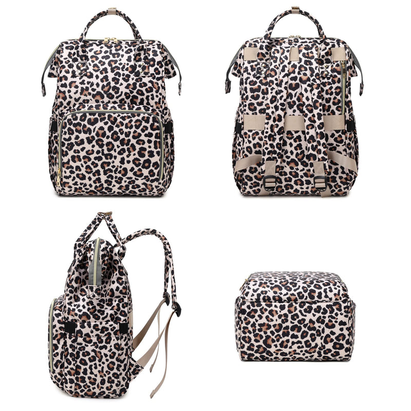 [Australia - AusPower] - Leopard Women Laptop Backpack, College School Backpack Bookbag 15.6 Inch Computer Backpacks for Work Business Travel Leopard 
