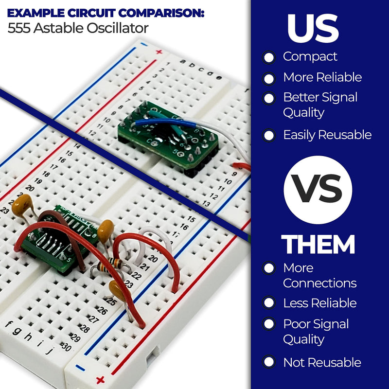 [Australia - AusPower] - – SMD to DIP Breakout PCB Module, 6-Pin, SOT to DIP Adapter Header with Integrated SMT Resistor and/or Capacitor Pads – 12 Pieces 6-Pin SOT 