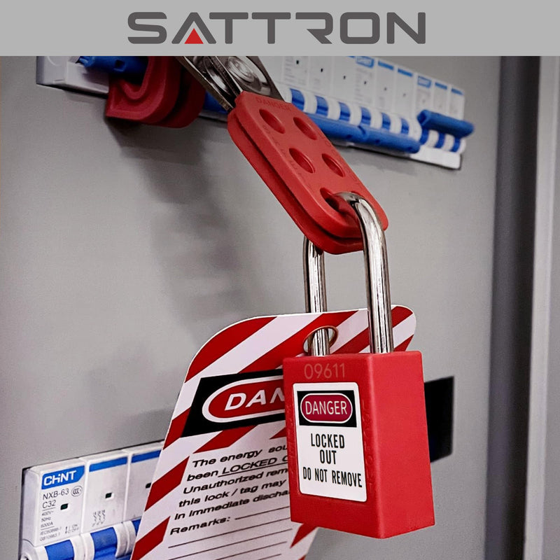 [Australia - AusPower] - Lock Out Tag Out Hasp, 6 Pcs Red Lockout Hasp, Tamper-Proof and Impact-Resistant Loto Hasp with 6 Holes Interlock 6pcs Lockout Hasp 