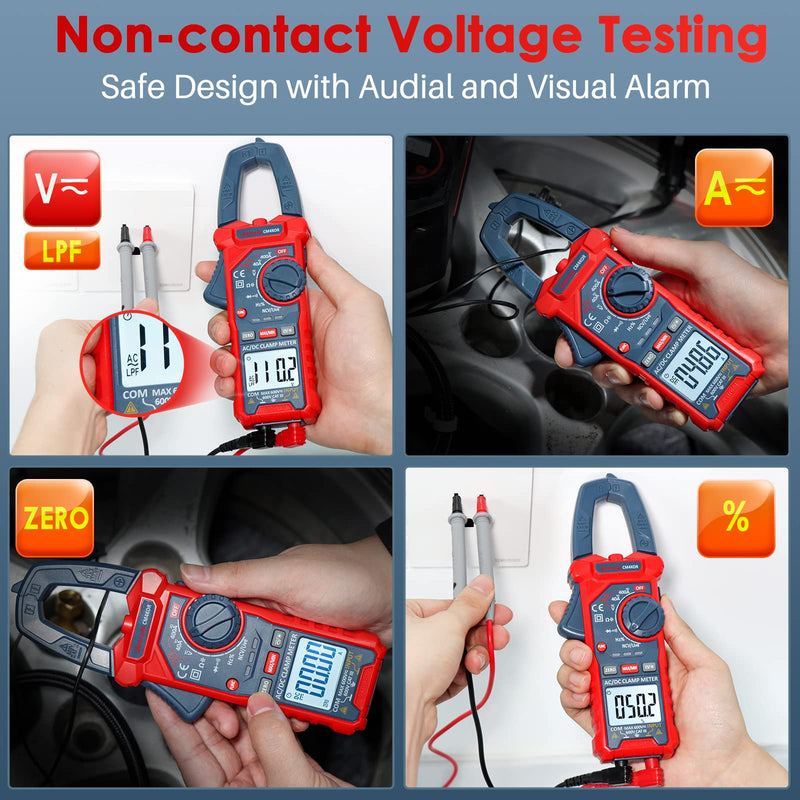 [Australia - AusPower] - Voltage Tester with Screwdriver Non-Contact Dual Range AC 12V/70V-1000V and Clamp Meter 4000 Counts 