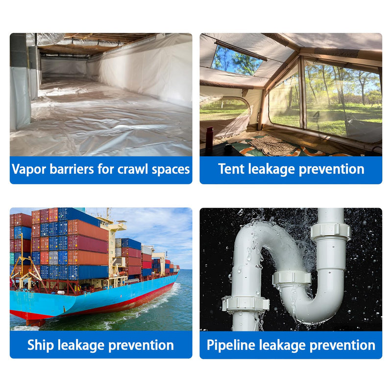 Vapor Barrier Tape 4 Inch x 180' x 4mil 1-Pack Moisture Barriers Seal Seam Tape, White Polyethylene Tape for Crawl Space,Waterproof, Underlayment,Metal and Plastic Sheeting 4inch x 180ft