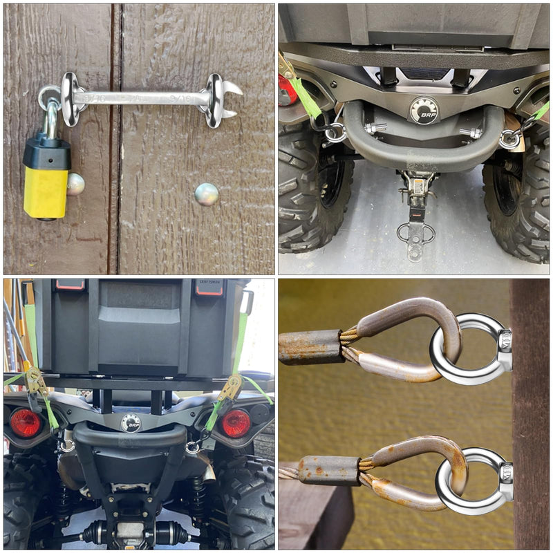 [Australia - AusPower] - M10 Shoulder Eye Bolts 2.75"X3/8" Premium Stainless Steel with 2 Nuts and 1 Washer Heavy Duty Eyebolts for Versatile Use 2 Pack 