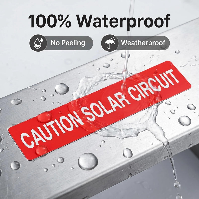30Pcs Caution Solar Circuit Labels, PV Photovoltaic System Safety Stickers for Solar Installers, Electricians, Industrial Use| Code Compliant | UV Resistant Weatherproof | Industrial Grade Vinyl