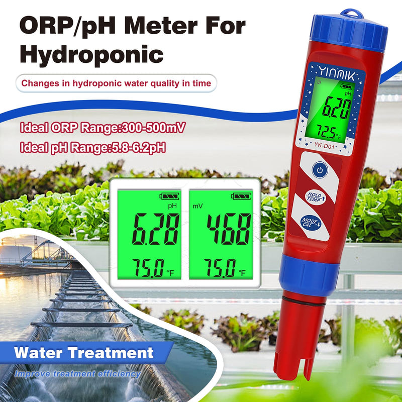 [Australia - AusPower] - Hydrogen Water Tester, ORP Tester,YINMIK Hydrogen Tester,pH Hydrogen Meter for Drinking, pH H2 ORP Temp Test Kit, H2 Water PPB/PPM Meter, Dissolved Hydrogen Tester for Hydrogen Water Bottle 