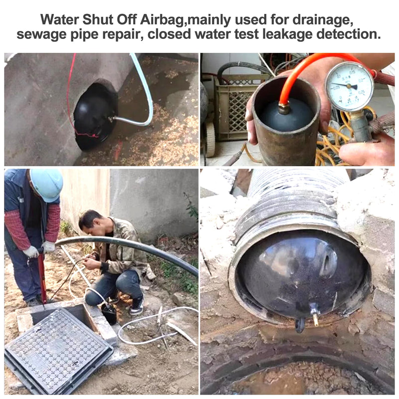 2 Inch Inflatable Pipe Plug, Water Shut Off Airbag for Drain & Sewer Lines - Reusable Rubber Test Ball, Temporary Water Blocker for Pipe Repair, Closed Water Testing & Maintenance 2 Inch - Standard