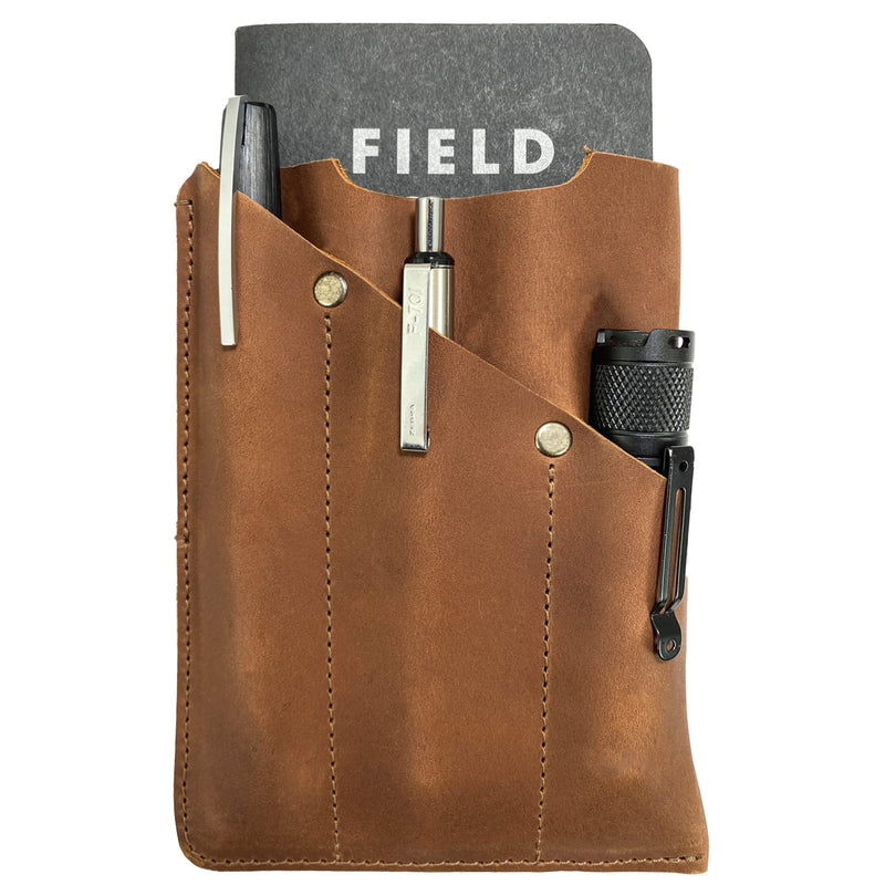 Hide & Drink, Rustic Multi-Tool Pocket Pouch Handmade from Full Grain Leather, Classic Multipurpose Bag, Compact Organizer, Camping Accessories - (Single Malt Mahogany) Single Malt Mahogany