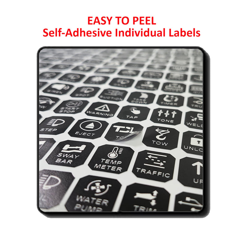 Littversions Hexagon Vertical 200 Pcs AC DC 6/8/12 Gang Switch Control Panel Labels Marine Boat Car Truck RV ATV Camper BA80 GA80 BB80 GB80 BC60 GC60 AR800 AR-820 RC800 RA80 X2