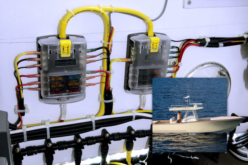 [Australia - AusPower] - Blue Sea Systems 5025 ST Blade Fuse Block 6 Circuit with Ground and Cover 6 Circuit + Neg With cover 