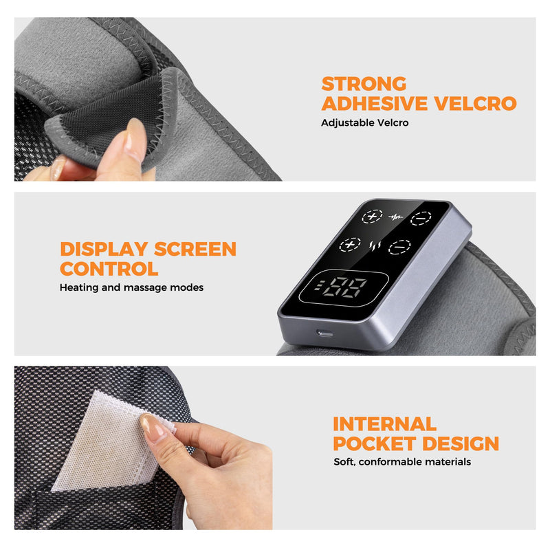 YAZHI Cordless Knee Massager for Pain Relief – Electric Heated Knee Brace, 5 Heat Levels & 3 Massage Modes, Gifts for Men and Women 2pack 2pcs