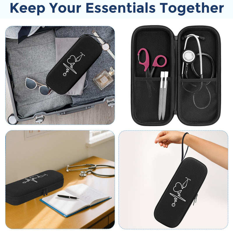 [Australia - AusPower] - Hard Stethoscope Case for 3M Littmann Classic III & Lightweight II S.E. - Stethoscope Bag for Blood Pressure/Scissor Storage - Nurse Doctor Gift, School & Hospital Essentials 