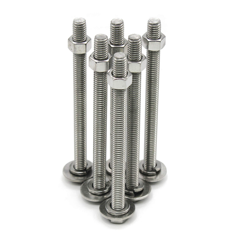 [Australia - AusPower] - (5 Sets) 5/16-18x5" Stainless Steel Hex Head Screws Bolts, Nuts, Flat & Lock Washers, 18-8 (304) S/S, Fully Threaded by Bolt Fullerkreg (5 Sets) 5/16x5" 