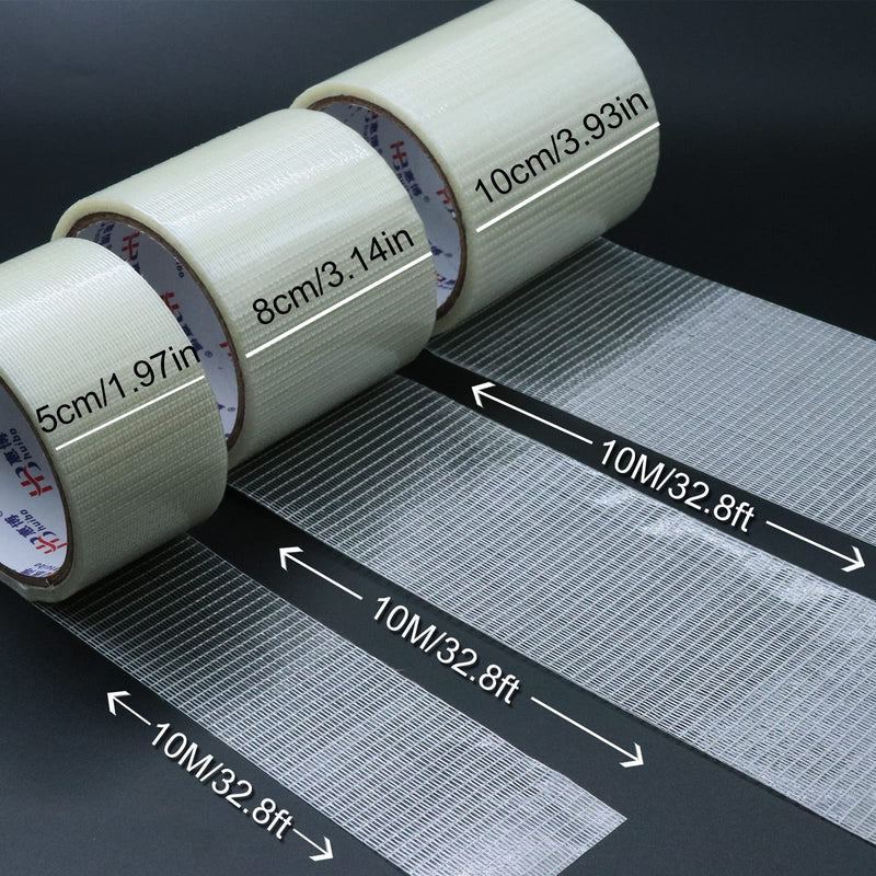 [Australia - AusPower] - 9KM DWLIFE Kite Ripstop Repair Tape 5cm-10cm Bi-directional Fiberglass Filament Tape clear Waterproof Strong High Adhesion Tear UV Resistance for Tent Sail Awning RV Camper Packing Fabric 32FT x 3.93in / 10M x 10cm 