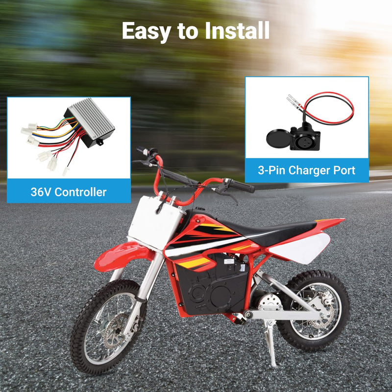 EOPOAYI MX500 Controller Replacement for Razor MX650 V14+ MX500 V21+ SX500 McGrath Electric Dirt Rocket Bike RSF650 EcoSmart Metro Scooter Dirt Quad 500 ATV, 36V Control Module with 3 Pin Charger Port 36V Controller