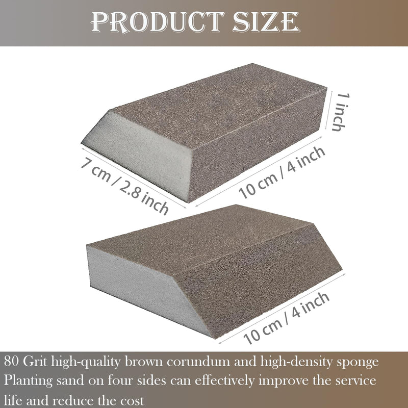 [Australia - AusPower] - 12 Pack Single Sanding Sponge Set - 80/100/120/180/220/320 Grit Sanding Blocks Assortment, Washable and Reusable 12 Pack Assorted 