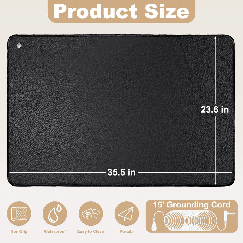 [Australia - AusPower] - Grounding Mat Copper Grounding Rod Kit, Includes 40ft &15ft Grounding Cord for Better Sleep Wellness Balance 