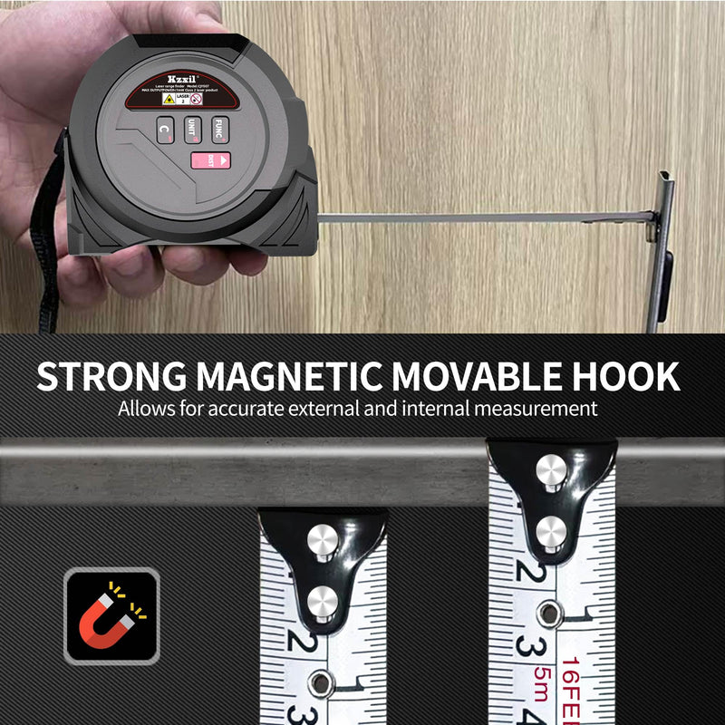 Laser Tape Measure 3 in 1 Laser Rangefinder Tape Measure Grey