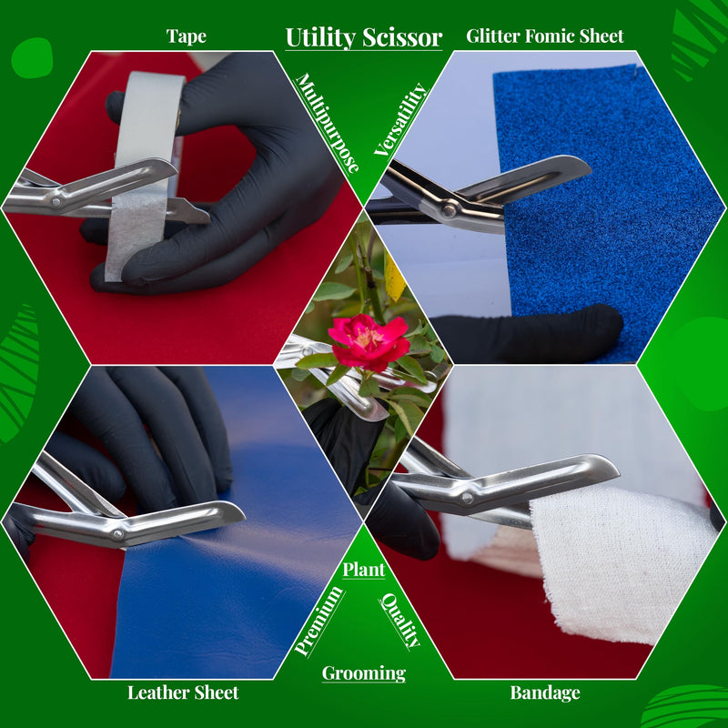 Medical Bandage Scissors EMT Scissors - 19 cm / 7.5 Inch Length Stainless Steel First Aid Emergency Scissors Traumatic Scissors Premium Quality (Green, 5.5) Green