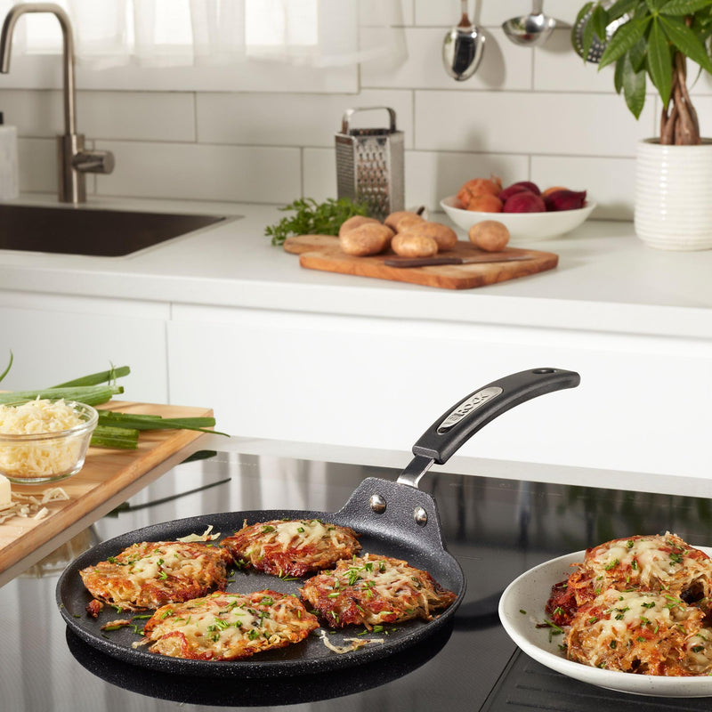 Starfrit The Rock 26cm (10") Non-Stick Multi Pan - Tawa - Durable Forged Aluminum - Oven Safe - PFOA Free - Easy to Clean - Black 10 inches 10" Multi Pan Fry pan