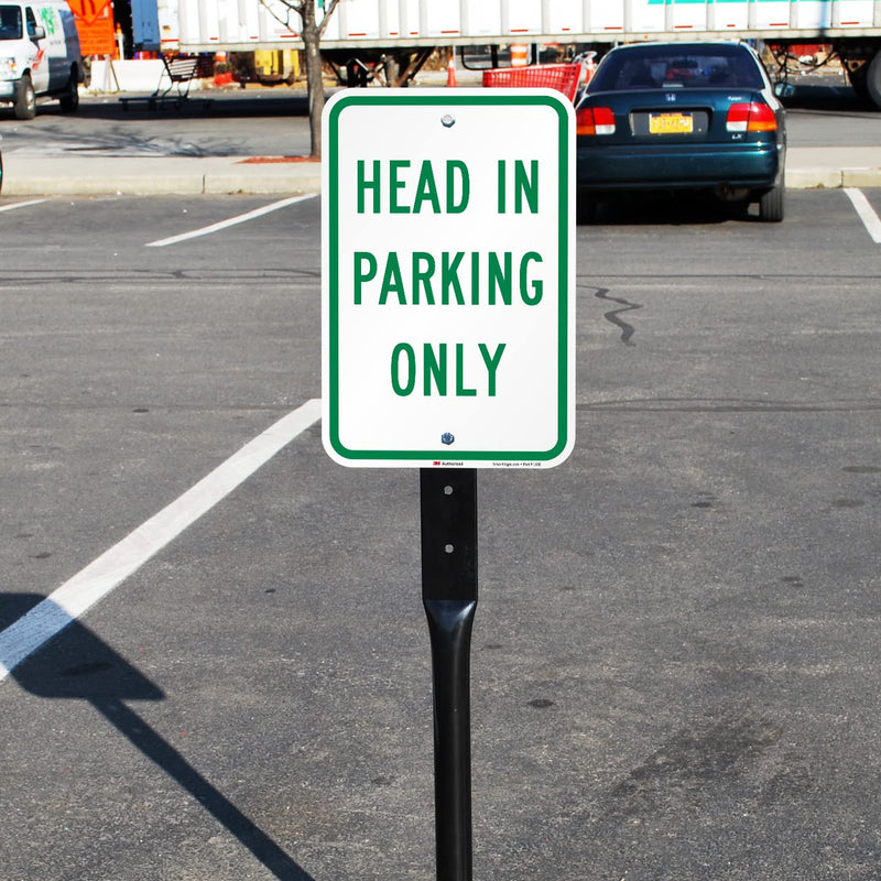 "Head In Parking Only" Sign By SmartSign | 12" x 18" 3M Engineer Grade Reflective Aluminum