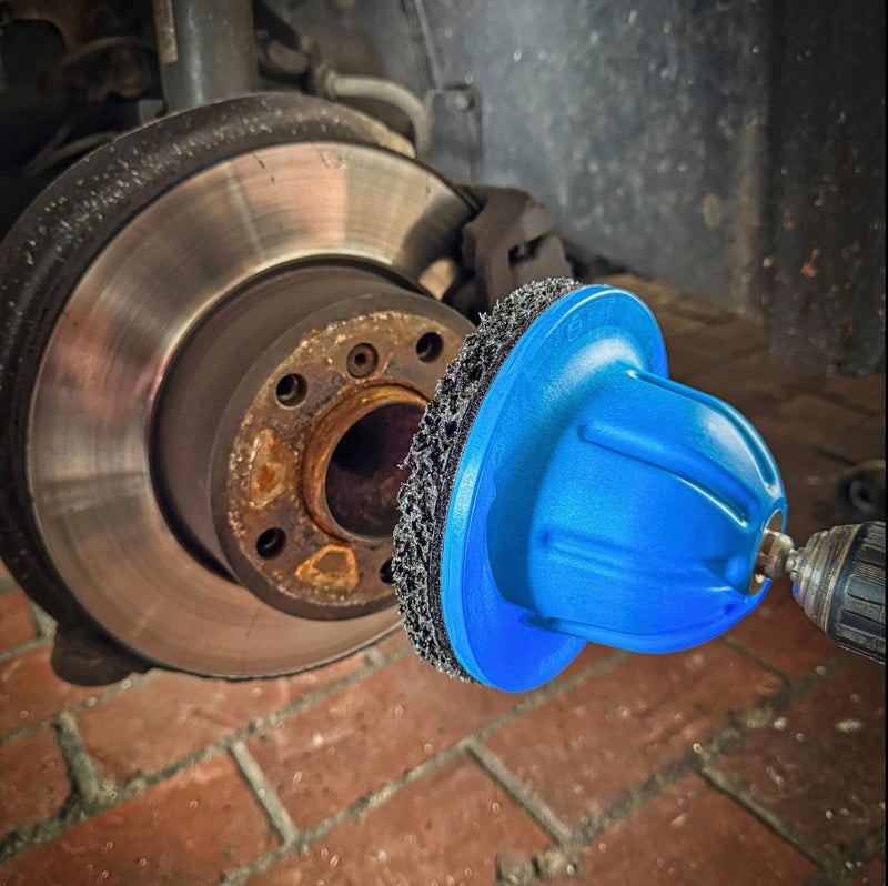 Wheel Hub Grinder Set with Cordless Screwdriver Adapter - Wheel Hub & Rim Cleaning When Changing Tyres | Coarse Grinding Disc 150 mm Made of Silicon Carbide, Suitable for 1/2 Inch Impact Wrenches