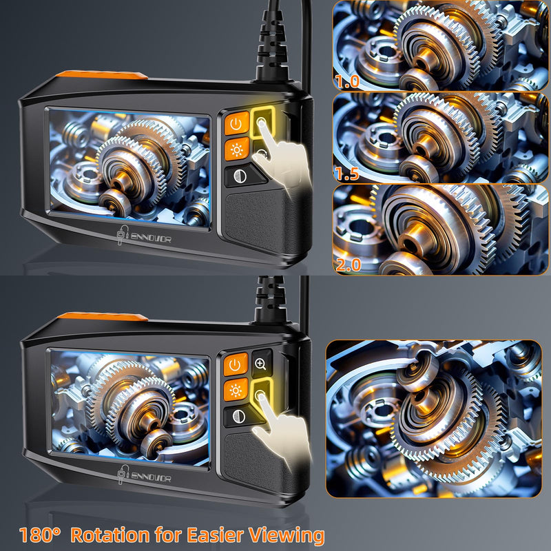 [Australia - AusPower] - Endoscope Camera with Light, 4.3" HD 1920P Borescope Snake Inspection Camera, IP67 Waterproof 8 Adjustable LEDs 32.8ft Semi-Rigid Tool Kit for Automotive Plumbing DIY Cool Gadgets 32.8 ft 